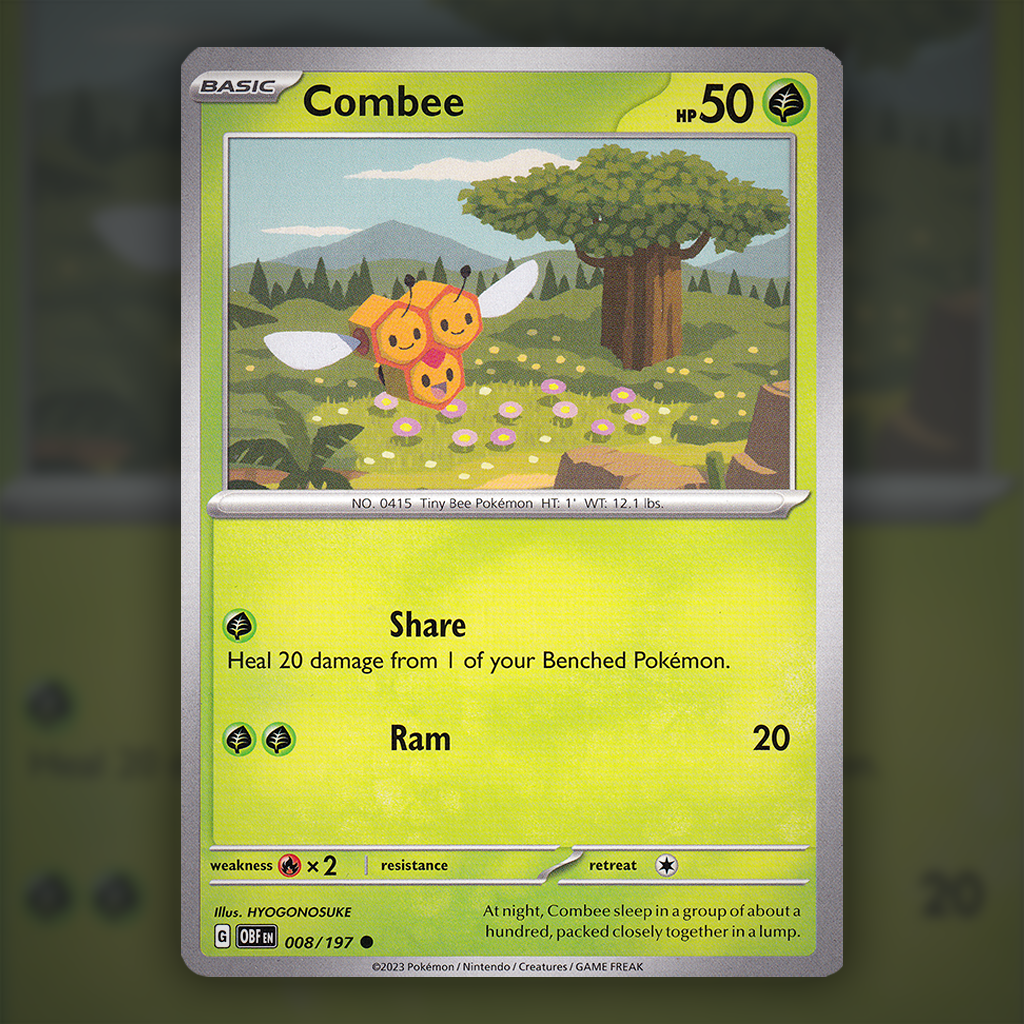 008/197 - Combee Pokemon Card | Obsidian Flames Cup of Cards 008/197 - Combee Pokemon Card | Obsidian Flames Cup of Cards