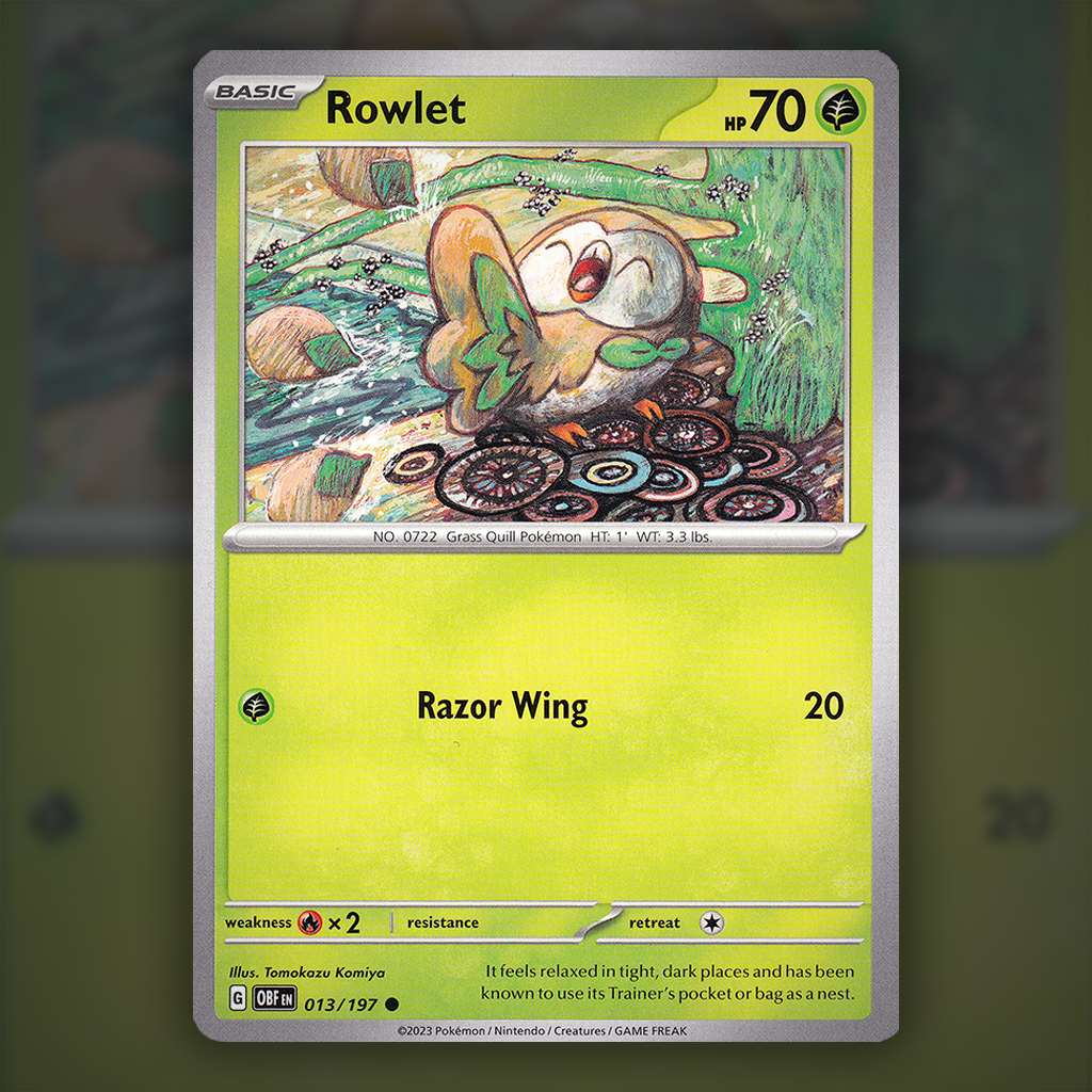 pokemon rowlet card value 013/197 - Rowlet Pokemon Card