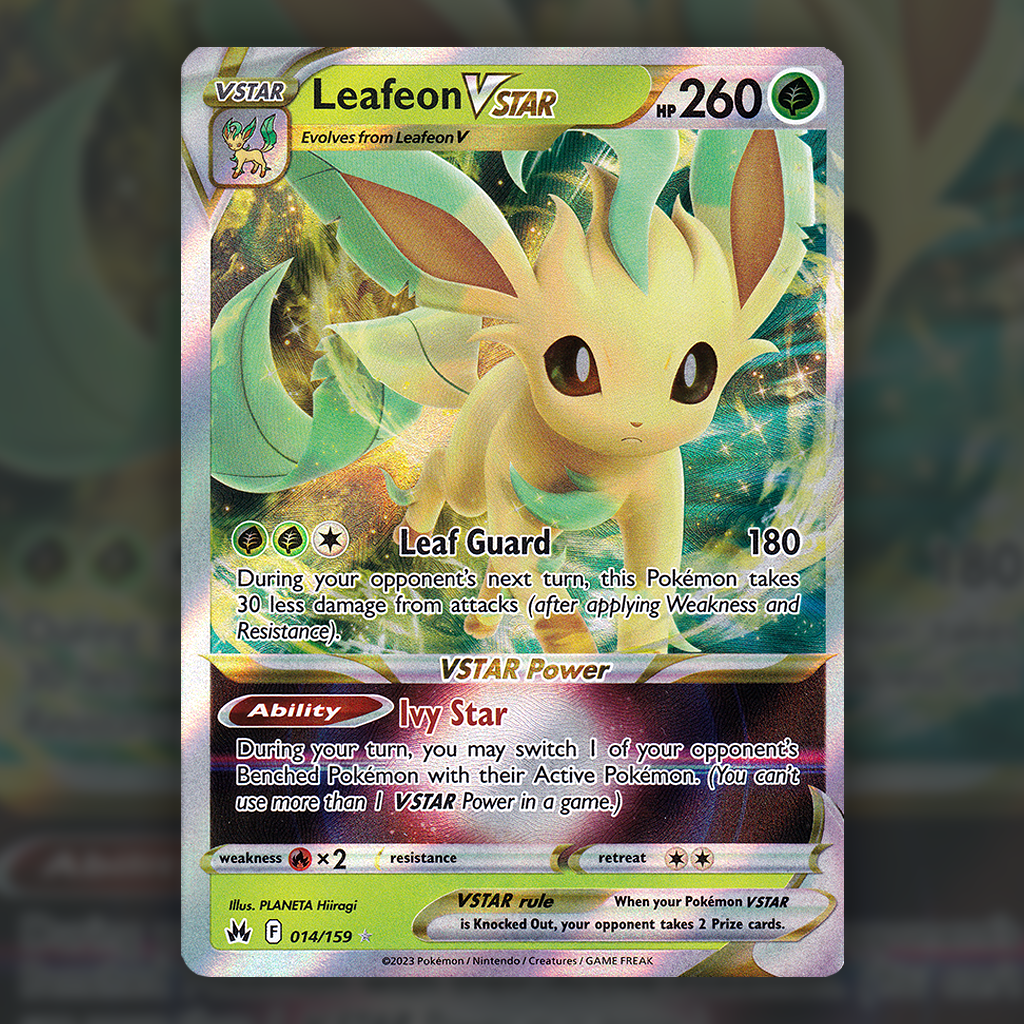 014/159 - Leafeon VSTAR Pokemon Card | Crown Zenith Cup of Cards 014/159 - Leafeon VSTAR Pokemon Card | Crown Zenith Cup of Cards