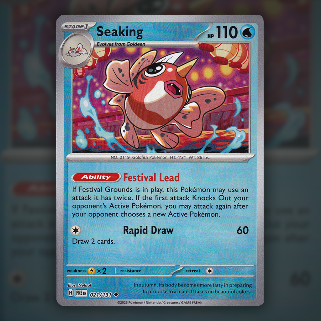 pokemon card with pokeball holo 021/131 - Seaking (Reverse Holo) (Pokeball) Pokemon Card