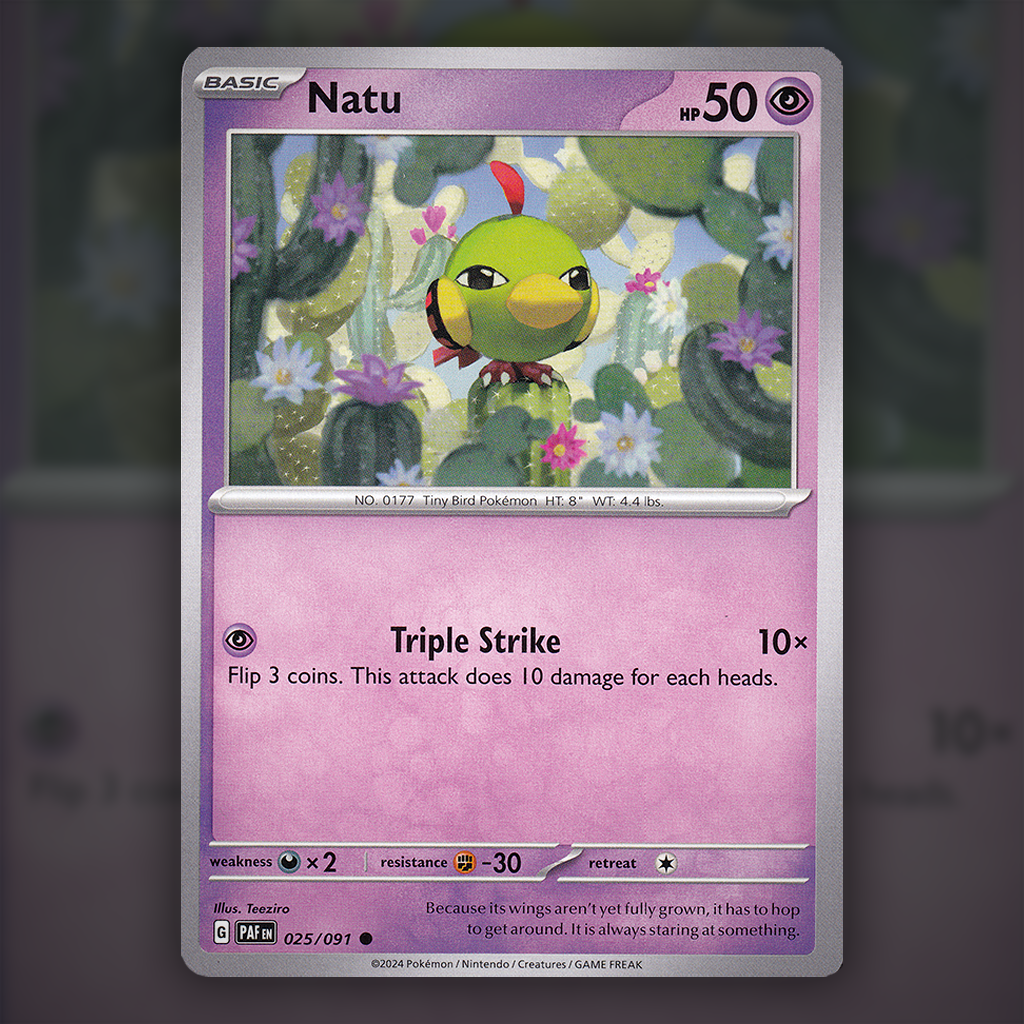 025/091 - Natu Pokemon Card | Paldean Fates Cup of Cards 025/091 - Natu Pokemon Card | Paldean Fates Cup of Cards