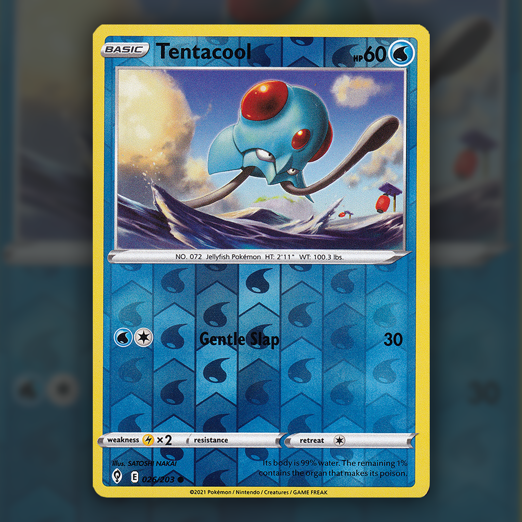 pokemon tentacool card 026/203 - Tentacool (Reverse Holo) Pokemon Card