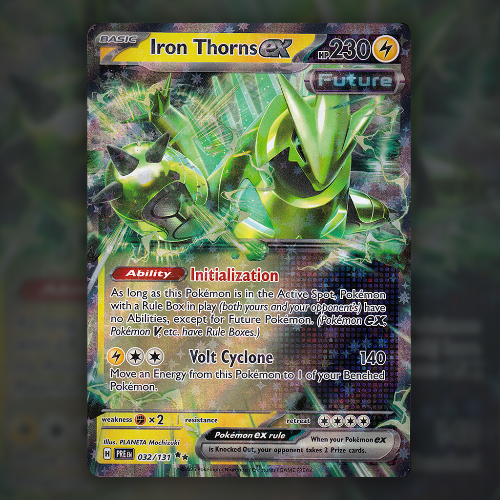 032/131 - Iron Thorns ex Pokemon Card | Prismatic Evolutions Cup of Cards 032/131 - Iron Thorns ex Pokemon Card | Prismatic Evolutions Cup of Cards