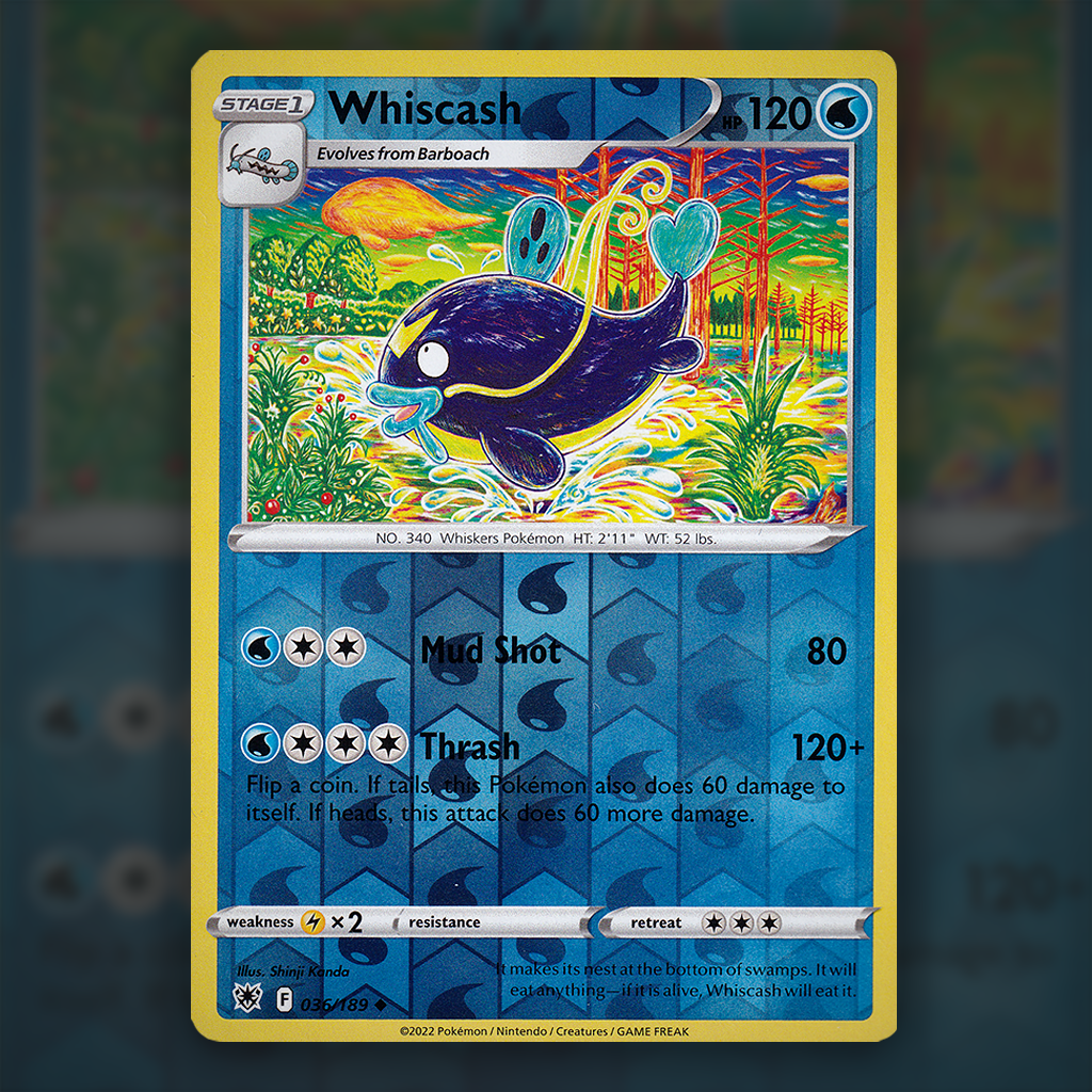 pokemon whiscash card 036/189 - Whiscash (Reverse Holo)