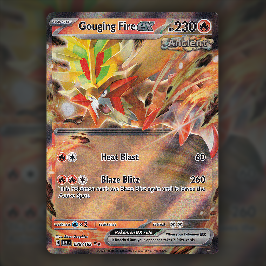 038/162 - Gouging Fire ex Pokemon Card | Temporal Forces Cup of Cards 038/162 - Gouging Fire ex Pokemon Card | Temporal Forces Cup of Cards