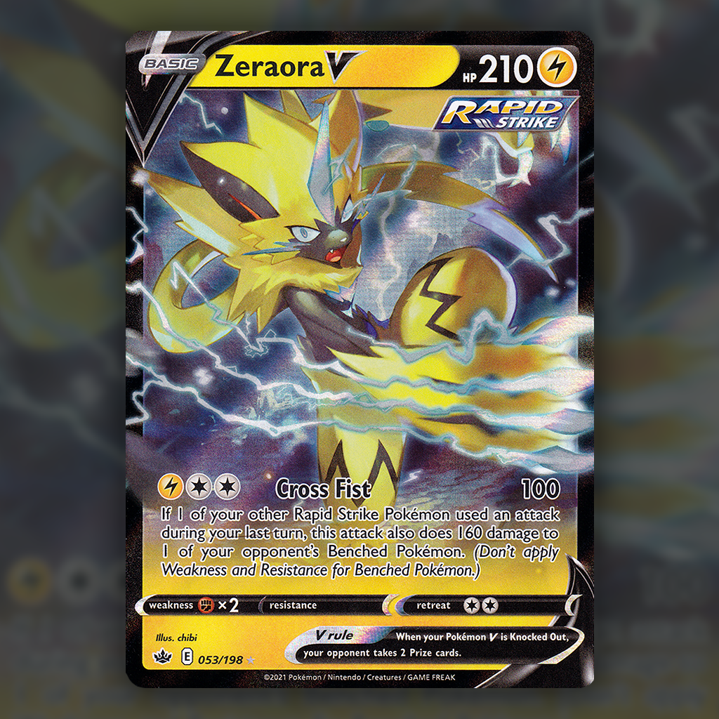 zeraora v pokemon card 053/198 - Zeraora V Pokemon Card