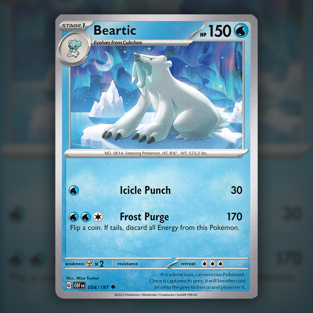 pokemon beartic card 054/197 - Beartic Pokemon Card