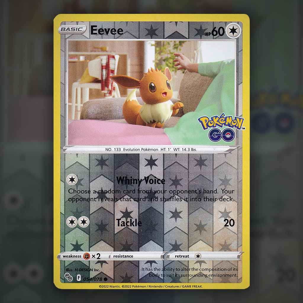 054/078 - Eevee (Reverse Holo) Pokemon Card | Pokmon GO Cup of Cards 054/078 - Eevee (Reverse Holo) Pokemon Card | Pokmon GO Cup of Cards