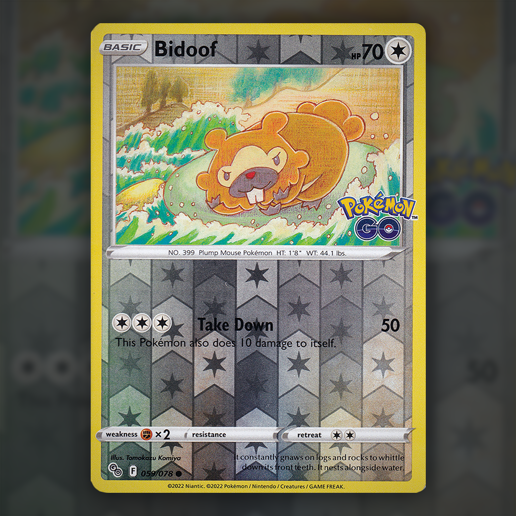 059/078 - Bidoof (Reverse Holo) Pokemon Card | Pokmon GO Cup of Cards 059/078 - Bidoof (Reverse Holo) Pokemon Card | Pokmon GO Cup of Cards