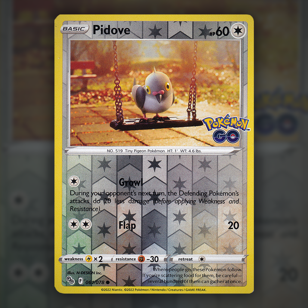 pidove pokemon card 061/078 - Pidove (Reverse Holo) Pokemon Card