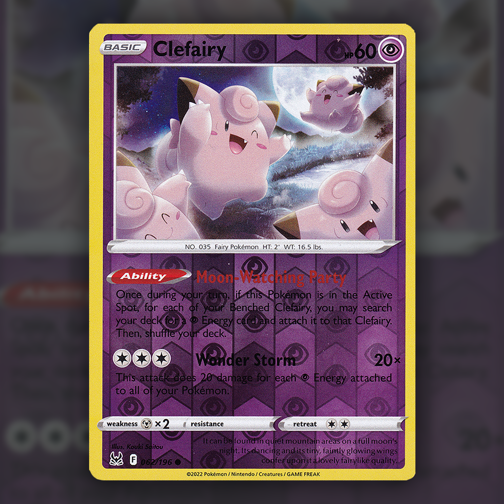 062/196 - Clefairy (Reverse Holo) Pokemon Card | Lost Origin Cup of Cards 062/196 - Clefairy (Reverse Holo) Pokemon Card | Lost Origin Cup of Cards