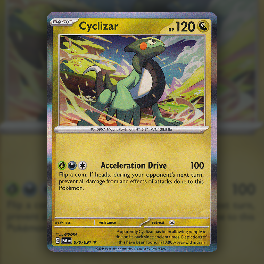 070/091 - Cyclizar Pokemon Card | Paldean Fates Cup of Cards 070/091 - Cyclizar Pokemon Card | Paldean Fates Cup of Cards