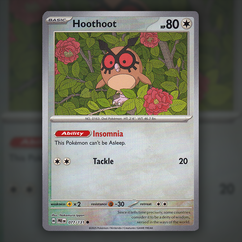 077/131 - Hoothoot (Reverse Holo) (Pokeball)