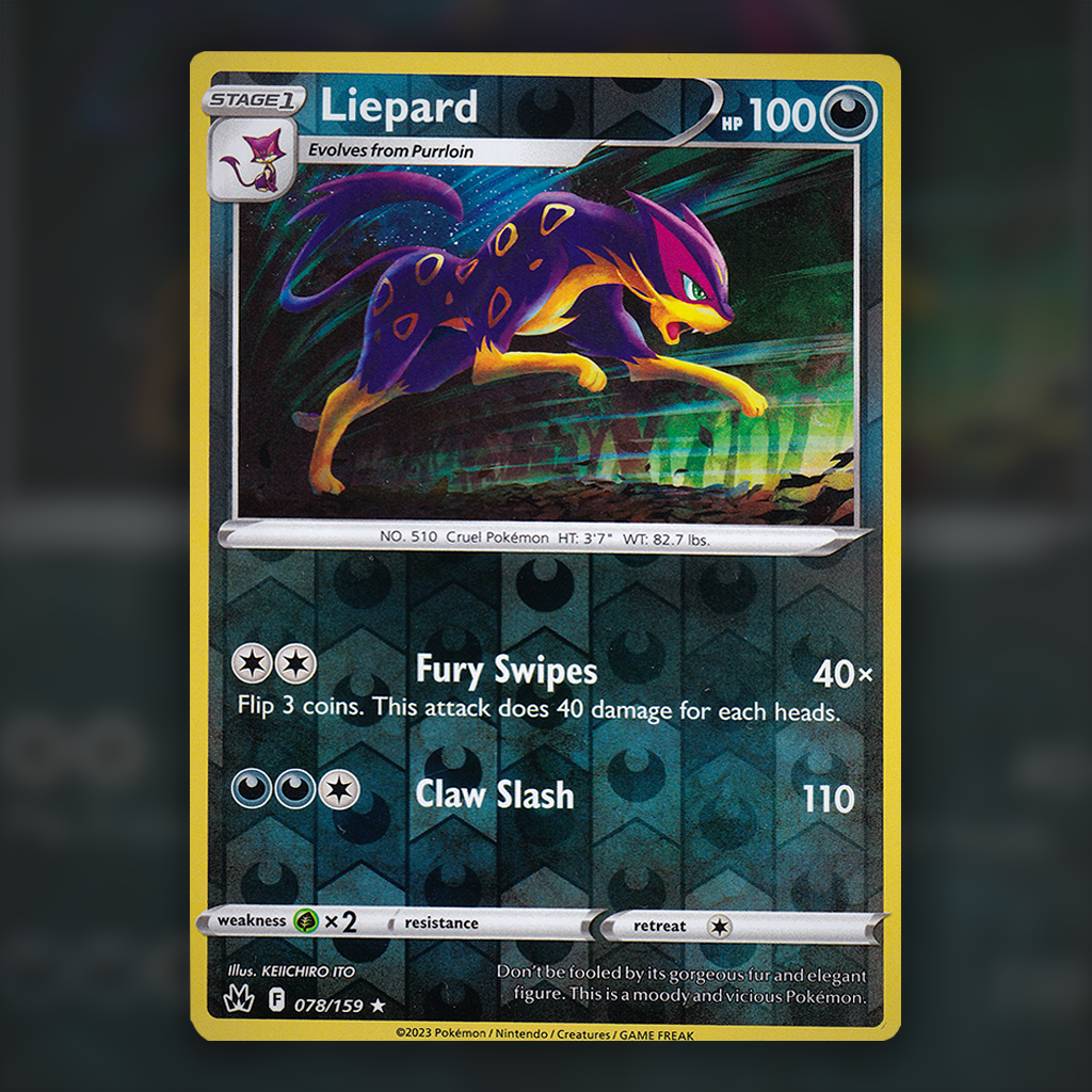 078/159 - Liepard (Reverse Holo) Pokemon Card | Crown Zenith Cup of Cards 078/159 - Liepard (Reverse Holo) Pokemon Card | Crown Zenith Cup of Cards