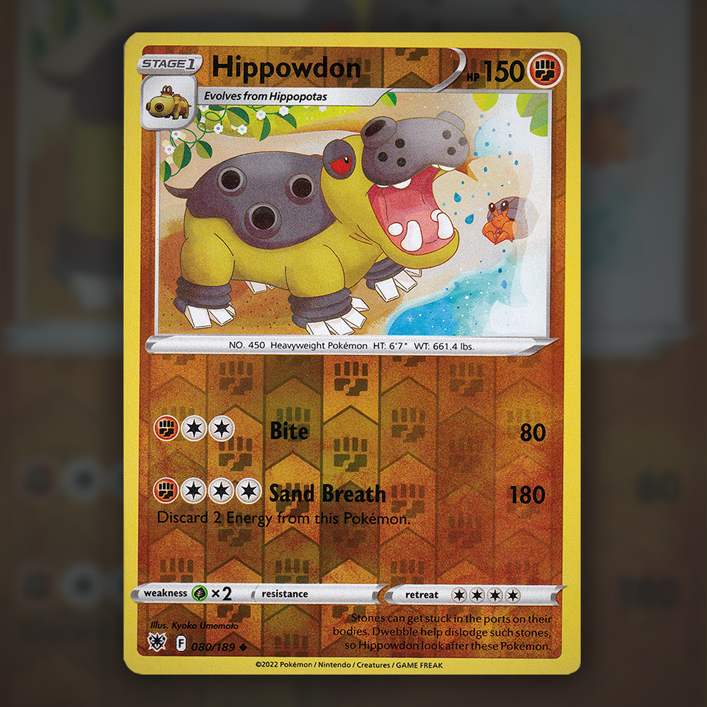 080/189 - Hippowdon (Reverse Holo) | Astral Radiance Cup of Cards 080/189 - Hippowdon (Reverse Holo) | Astral Radiance Cup of Cards