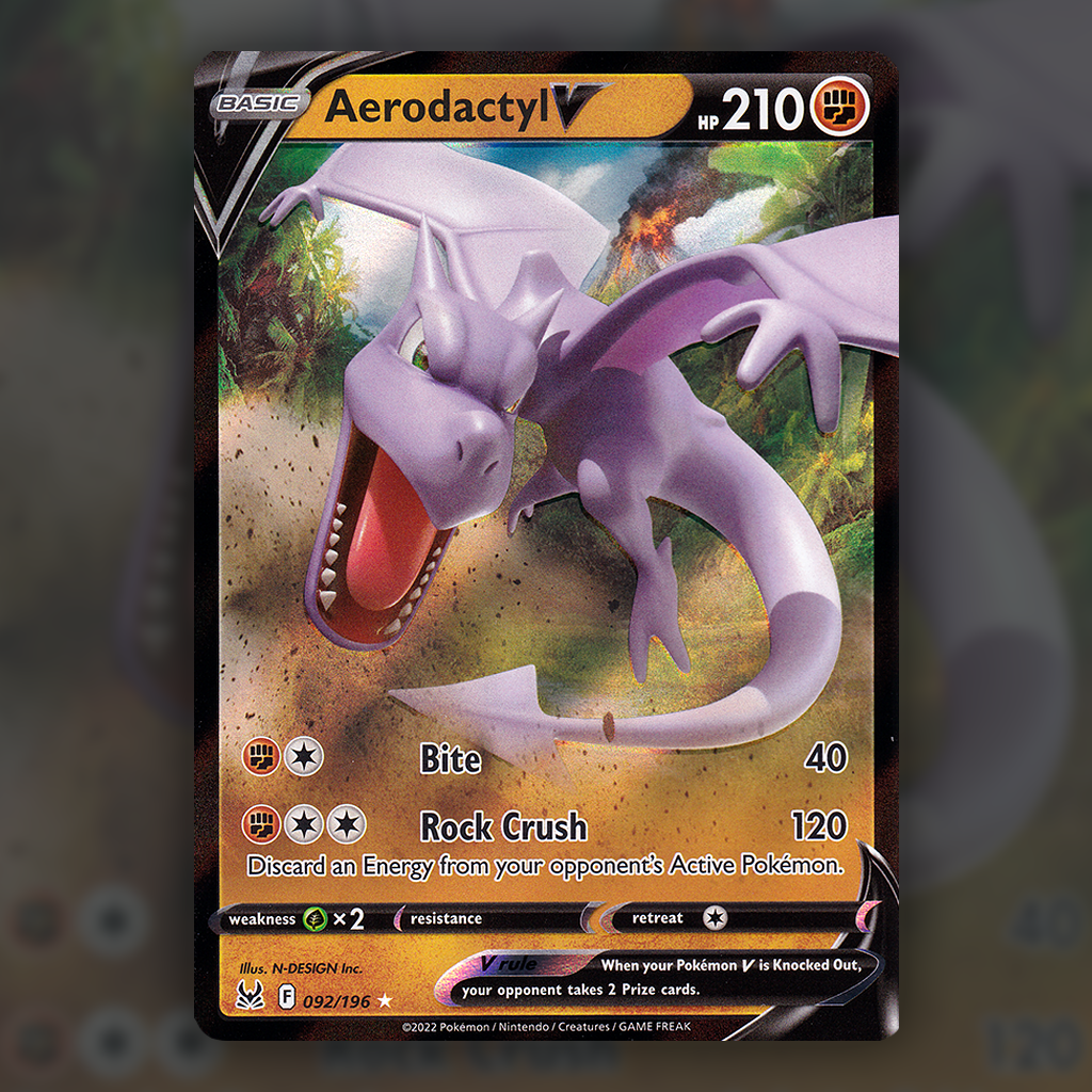 aerodactyl v pokemon card value 092/196 - Aerodactyl V Pokemon Card