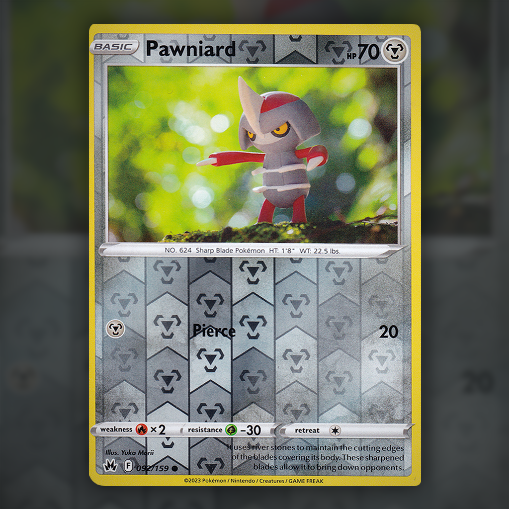 pokemon pawniard card 092/159 - Pawniard (Reverse Holo) Pokemon Card