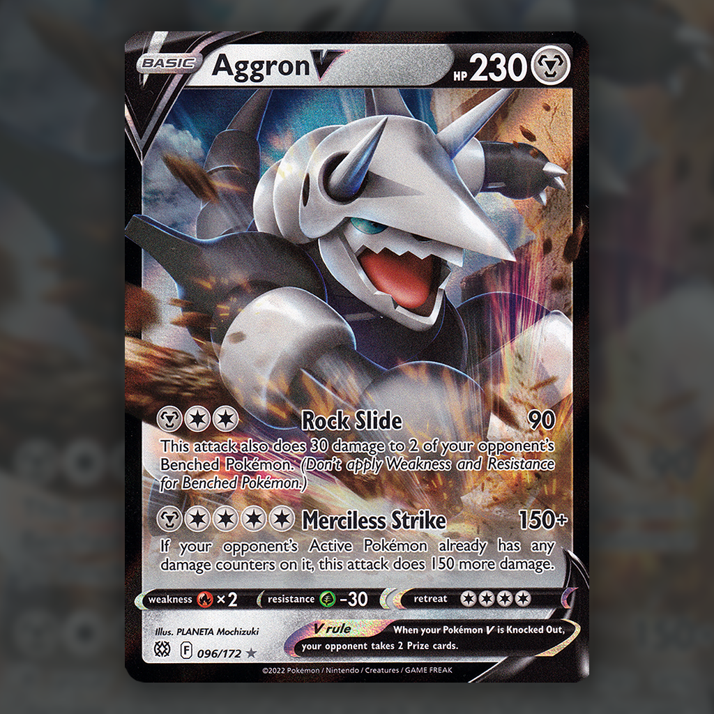 096/172 - Aggron V Pokemon Card