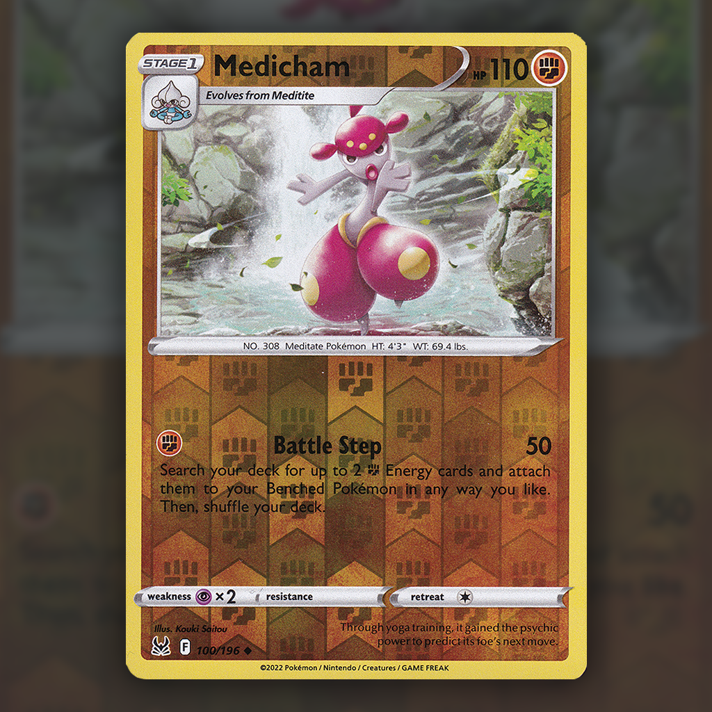 pokemon medicham card 100/196 - Medicham (Reverse Holo) Pokemon Card