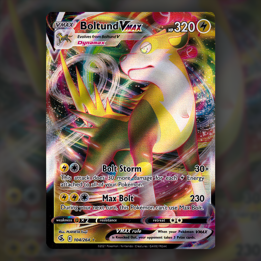 boltund pokemon card 104/264 - Boltund VMAX Pokemon Card