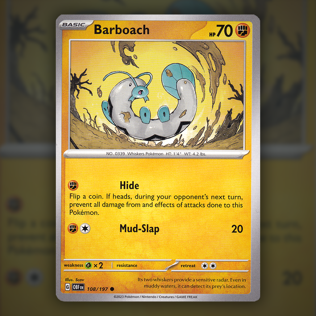 barboach pokemon card 108/197 - Barboach Pokemon Card