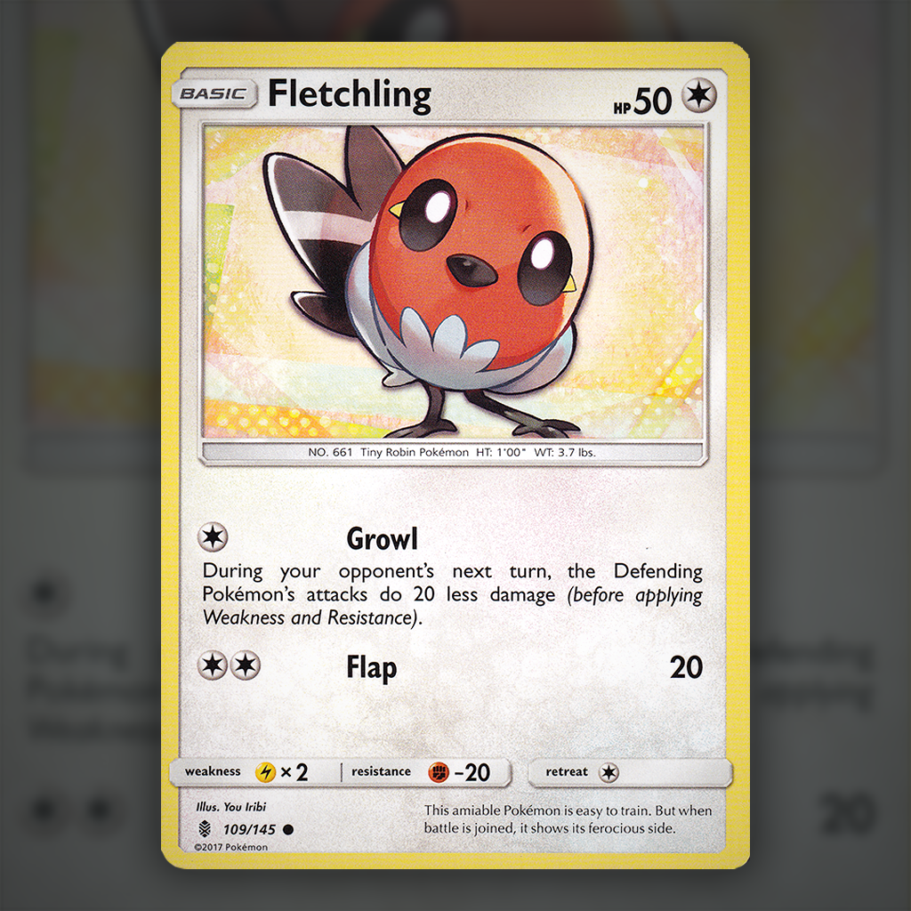 fletchling pokemon card 109/145 - Fletchling Pokemon Card