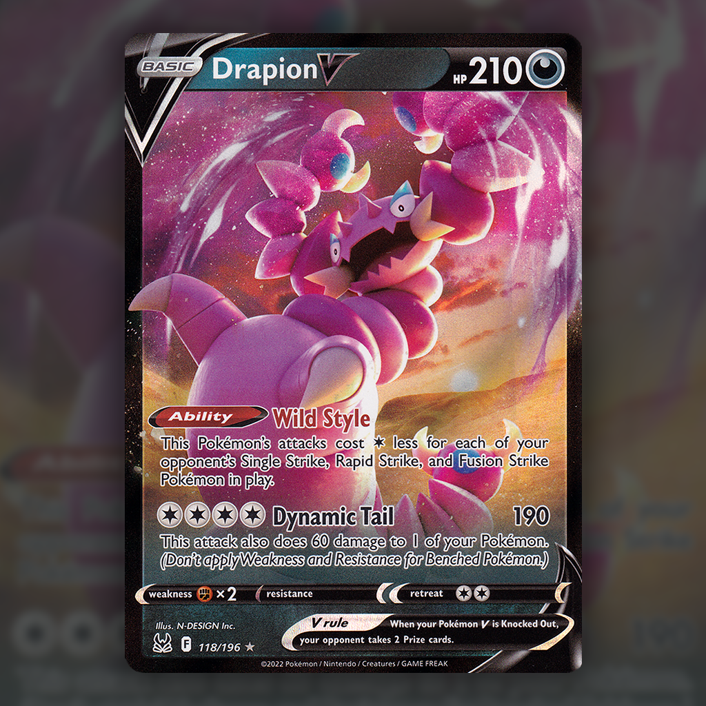 pokemon drapion card 118/196 - Drapion V Pokemon Card