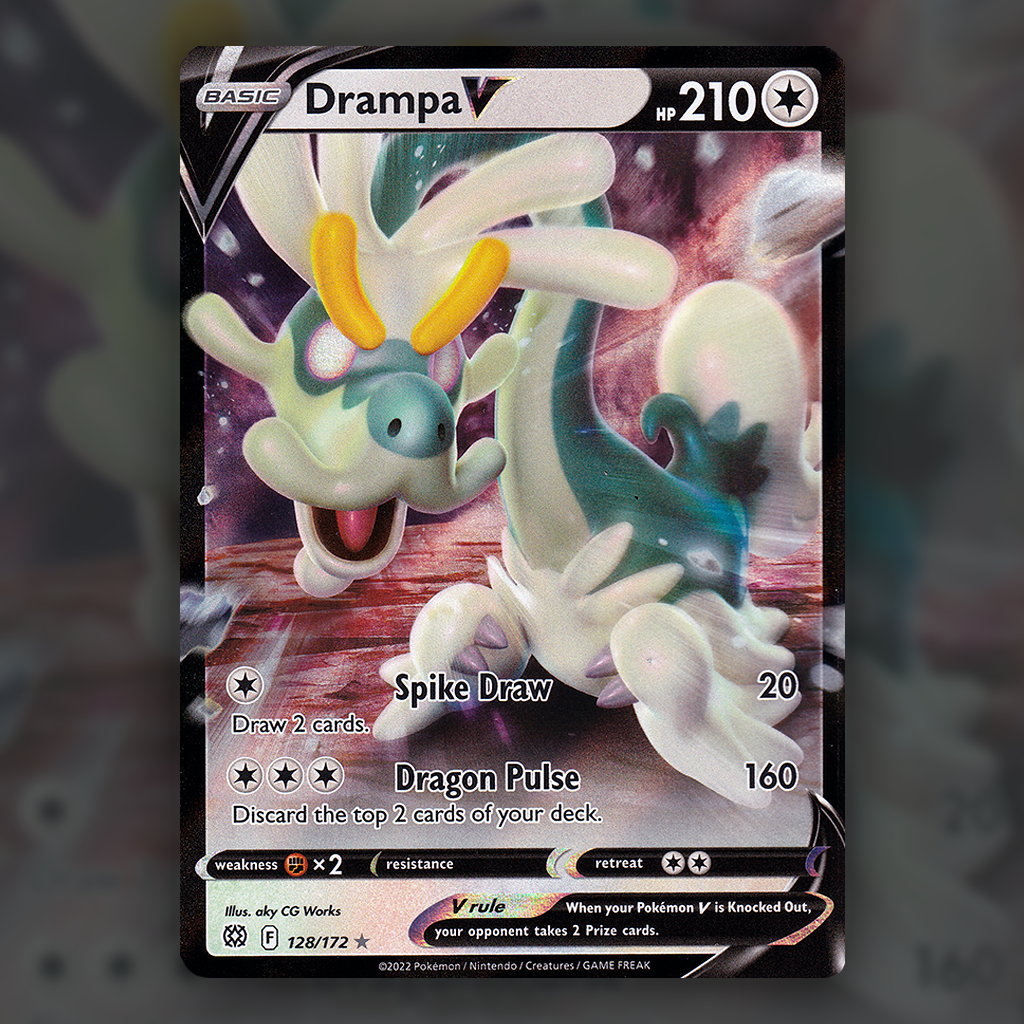 128/172 - Drampa V Pokemon Card | Brilliant Stars Cup of Cards 128/172 - Drampa V Pokemon Card | Brilliant Stars Cup of Cards