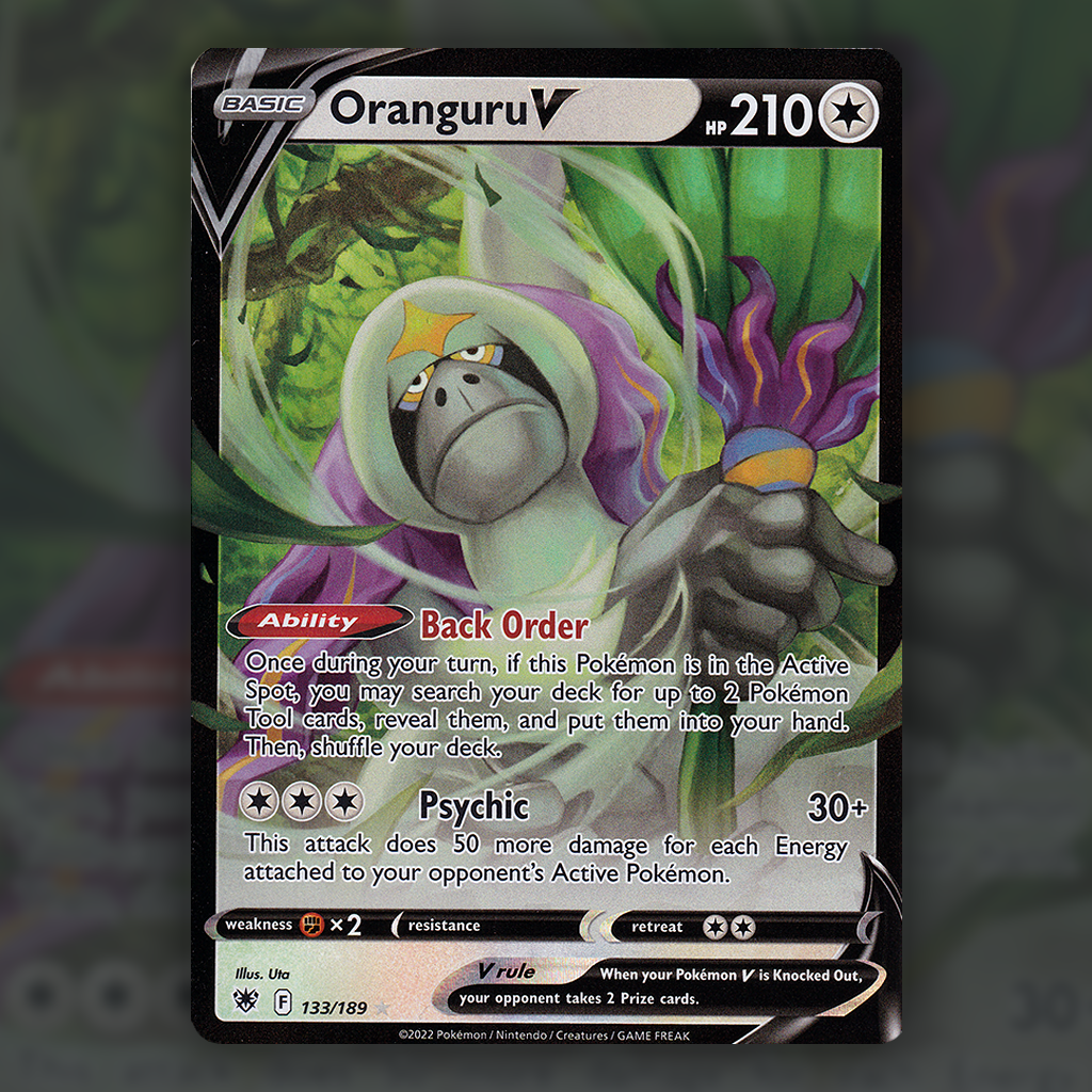 133/189 - Oranguru V Pokemon Card | Astral Radiance Cup of Cards 133/189 - Oranguru V Pokemon Card | Astral Radiance Cup of Cards