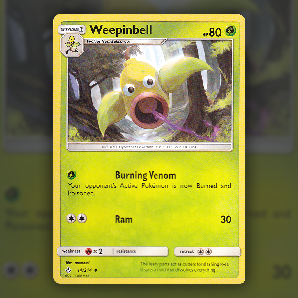 pokemon card weepinbell 014/214 - Weepinbell Pokemon Card