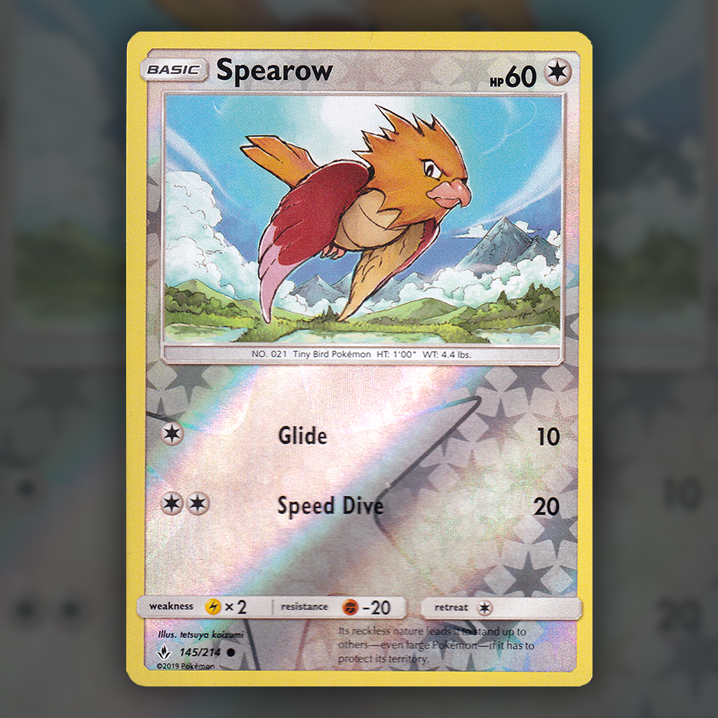 pokemon spearow card 145/214 - Spearow (Reverse Holo) Pokemon Card