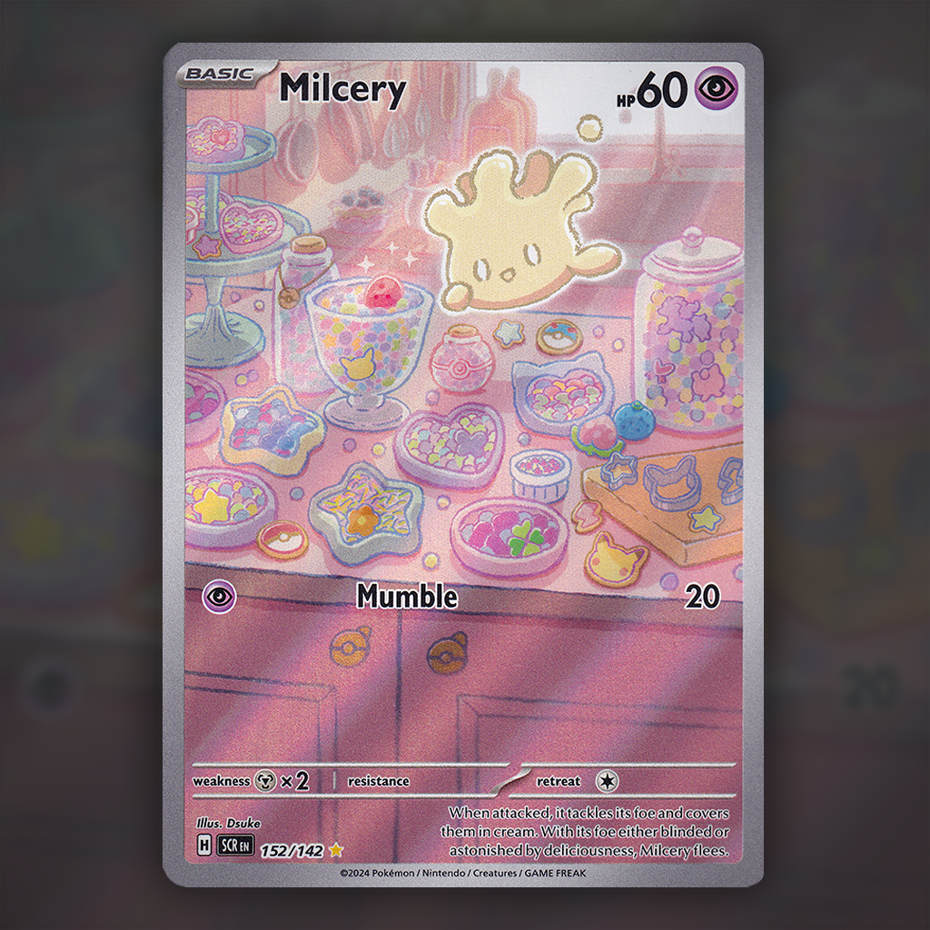 152/142 - Milcery Pokemon Card | Stellar Crown Cup of Cards 152/142 - Milcery Pokemon Card | Stellar Crown Cup of Cards