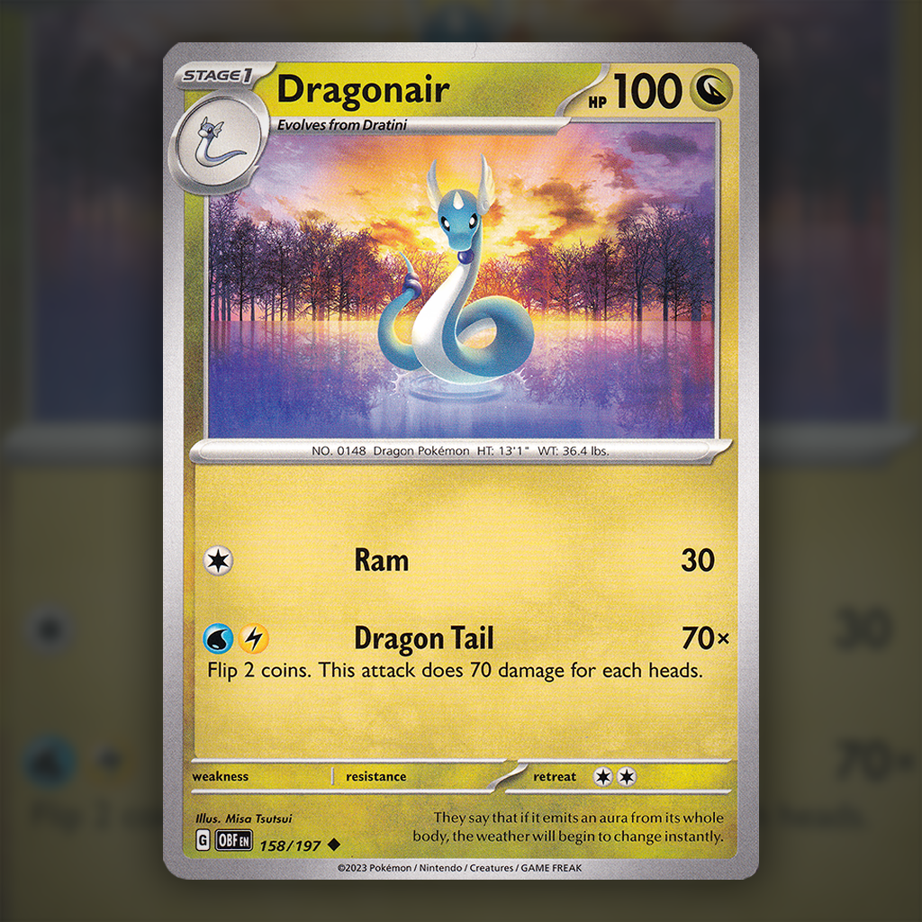 158/197 - Dragonair Pokemon Card | Obsidian Flames Cup of Cards 158/197 - Dragonair Pokemon Card | Obsidian Flames Cup of Cards