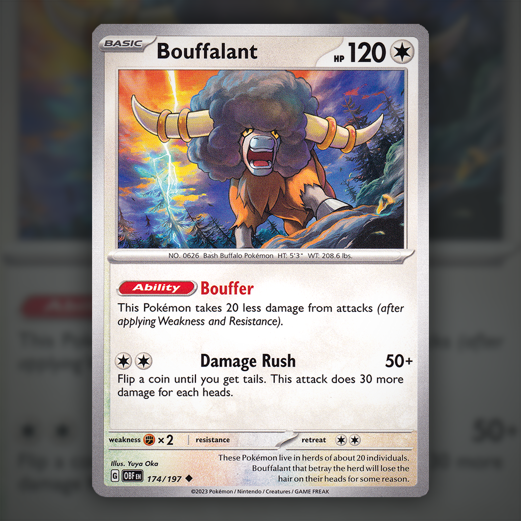 pokemon bouffalant card 174/197 - Bouffalant Pokemon Card