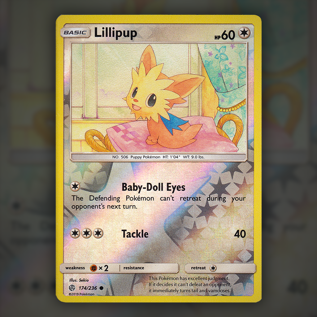 174/236 - Lillipup (Reverse Holo) Pokemon Card | Cosmic Eclipse Cup of Cards 174/236 - Lillipup (Reverse Holo) Pokemon Card | Cosmic Eclipse Cup of Cards