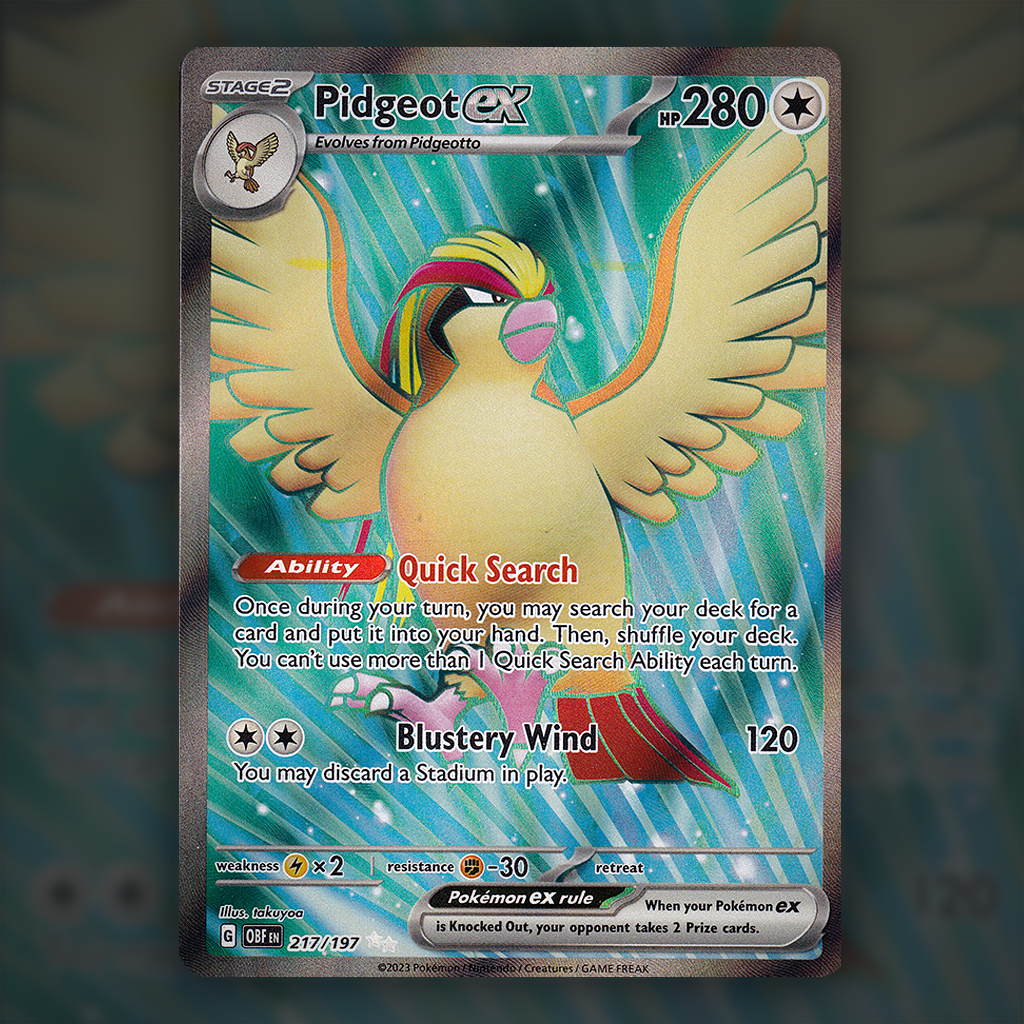 217/197 - Pidgeot ex Pokemon Card | Obsidian Flames Cup of Cards 217/197 - Pidgeot ex Pokemon Card | Obsidian Flames Cup of Cards
