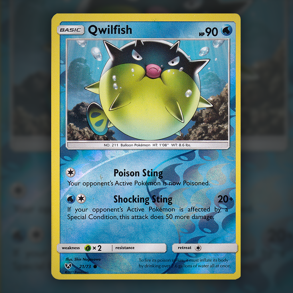 21/73 - Qwilfish (Reverse Holo) Pokemon Card