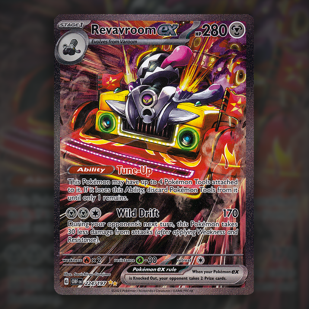 224/197 - Revavroom ex Pokemon Card | Obsidian Flames Cup of Cards 224/197 - Revavroom ex Pokemon Card | Obsidian Flames Cup of Cards