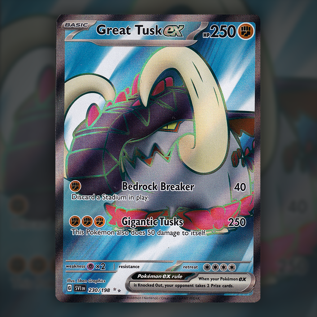 230/198 - Great Tusk ex Pokemon Card | Scarlet and Violet Cup of Cards 230/198 - Great Tusk ex Pokemon Card | Scarlet and Violet Cup of Cards