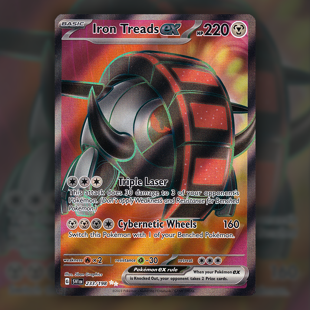 233/198 - Iron Treads ex Pokemon Card | Scarlet and Violet Cup of Cards 233/198 - Iron Treads ex Pokemon Card | Scarlet and Violet Cup of Cards