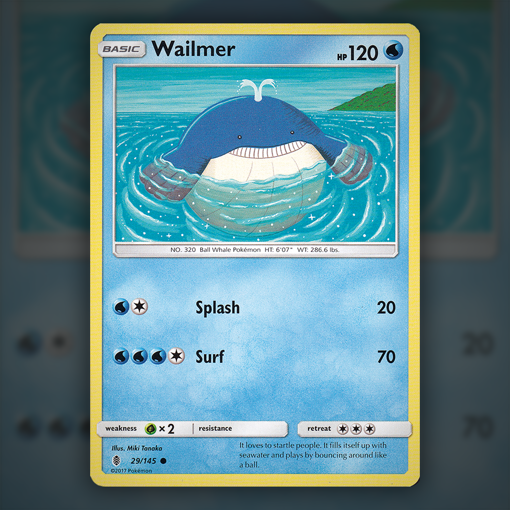 029/145 - Wailmer Pokemon Card | Guardians Rising Cup of Cards 029/145 - Wailmer Pokemon Card | Guardians Rising Cup of Cards
