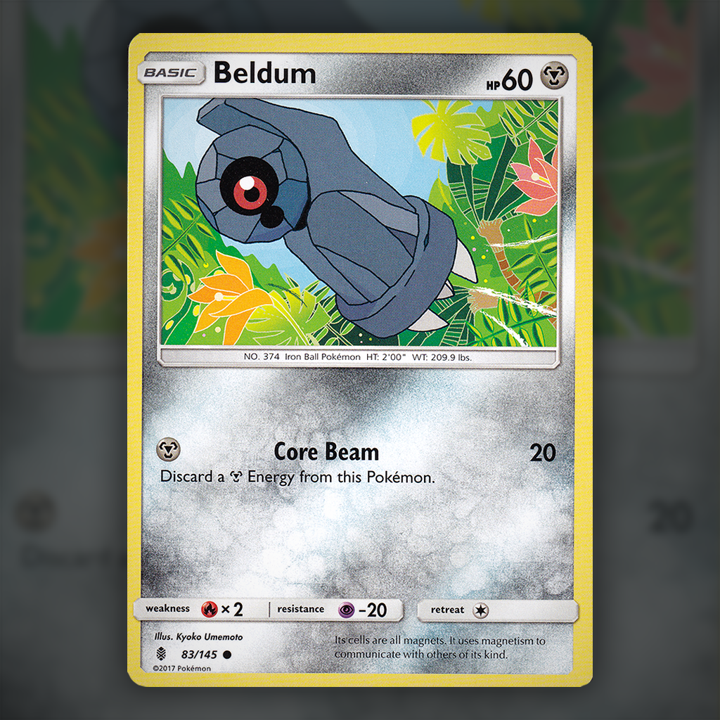 083/145 - Beldum Pokemon Card | Guardians Rising Cup of Cards 083/145 - Beldum Pokemon Card | Guardians Rising Cup of Cards