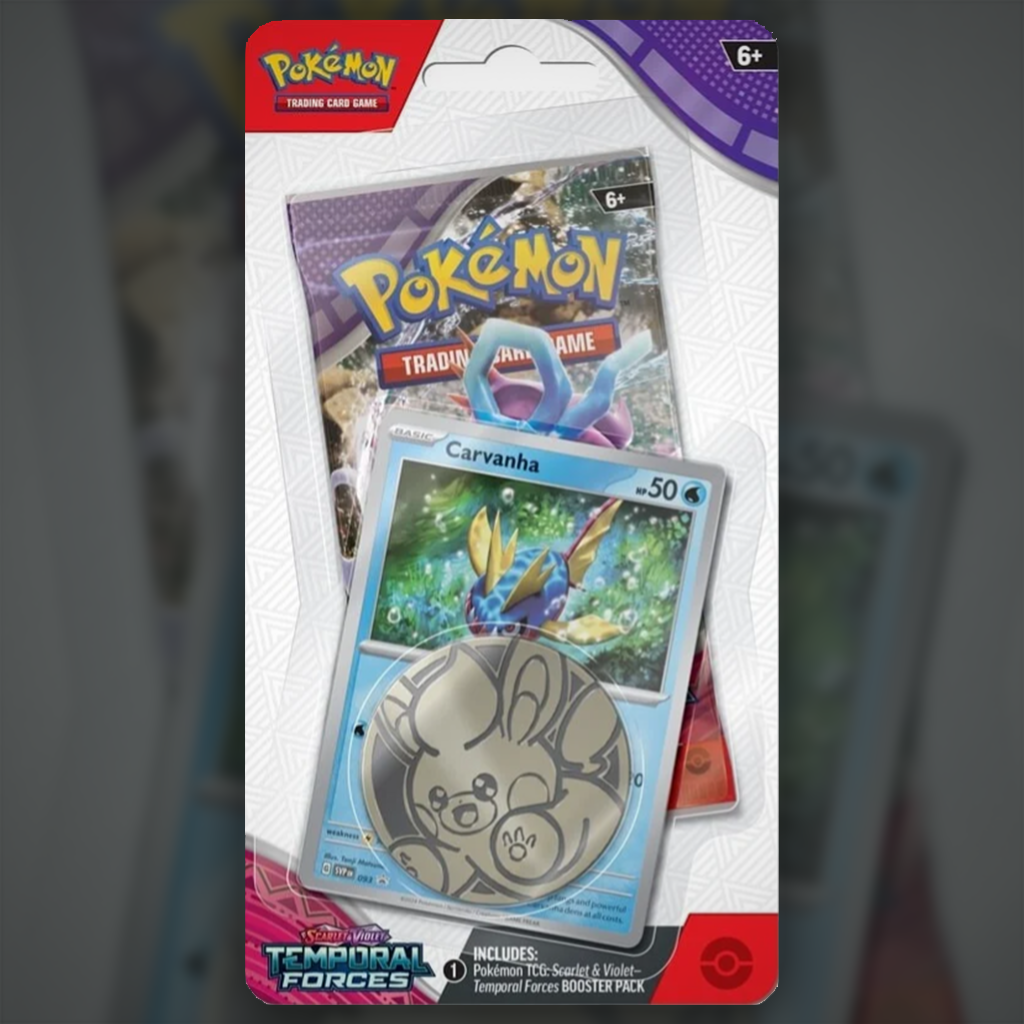 Pokemon Scarlet & Violet Temporal Forces: Checklane Blister Carvanha