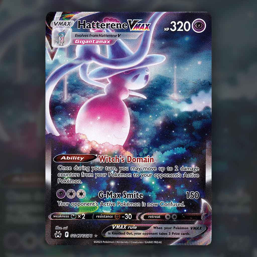 hatterene vmax pokemon card value GG47/GG70 - Hatterene VMAX Pokemon Card