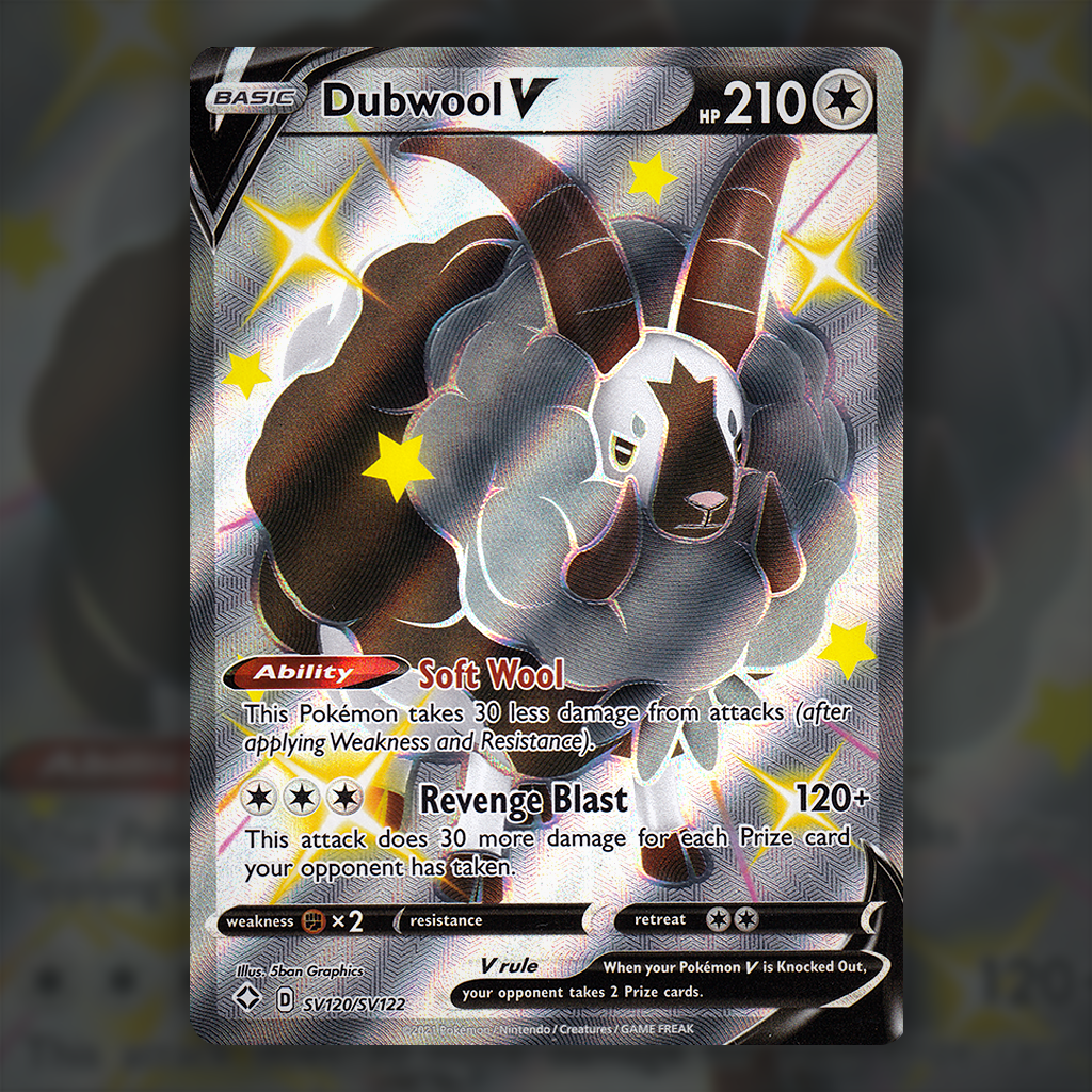 dubwool v pokemon card SV120/SV122 - Dubwool V Pokemon Card