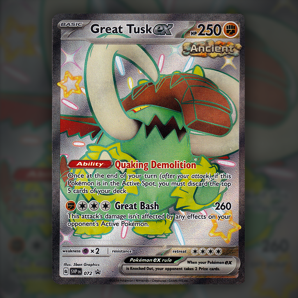 SVP072 - Great Tusk ex Pokemon Card | Scarlet and Violet Black Star Promos Cup of Cards SVP072 - Great Tusk ex Pokemon Card | Scarlet and Violet Black Star Promos Cup of Cards