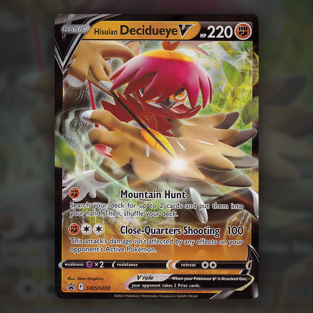 SWSH238 - Hisuian Decidueye V Pokemon Card | Sword and Shield Black Star Promos Cup of Cards SWSH238 - Hisuian Decidueye V Pokemon Card | Sword and Shield Black Star Promos Cup of Cards