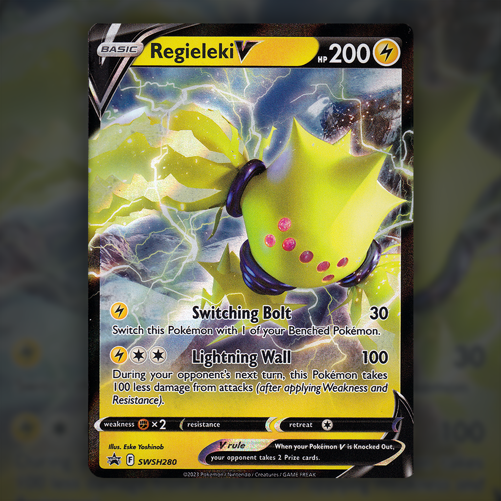 SWSH280 - Regieleki V Pokemon Card | Sword and Shield Black Star Promos Cup of Cards SWSH280 - Regieleki V Pokemon Card | Sword and Shield Black Star Promos Cup of Cards