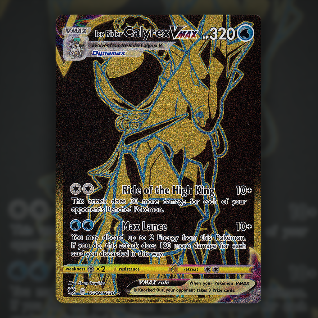 calyrex gold pokemon card TG29/TG30 - Ice Rider Calyrex VMAX Pokemon Card