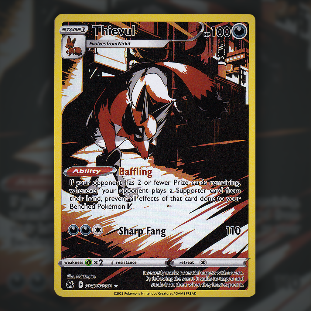 thievul pokemon card GG17/GG70 - Thievul Pokemon Card